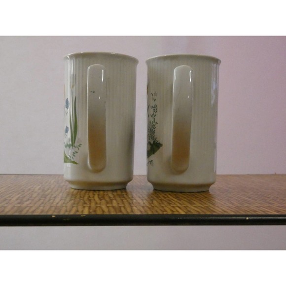 Antique Bone China Six Inch Art Nouveau Floral Coffee Mugs - Picture 4 of 5